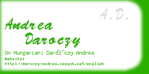 andrea daroczy business card